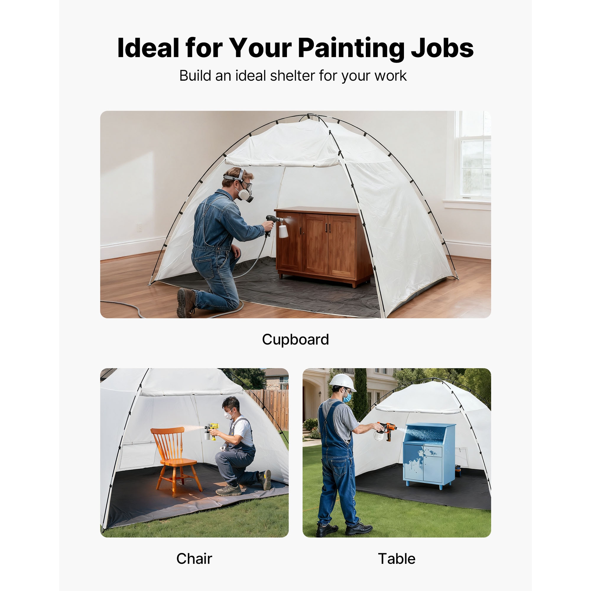 Portable Paint Booth Tent With Mesh Screen For Furniture_voghion.com
